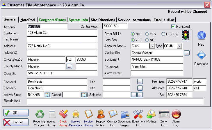 Alarm Billing